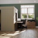 Modern audiology office with a soundproof booth and ergonomic furniture.